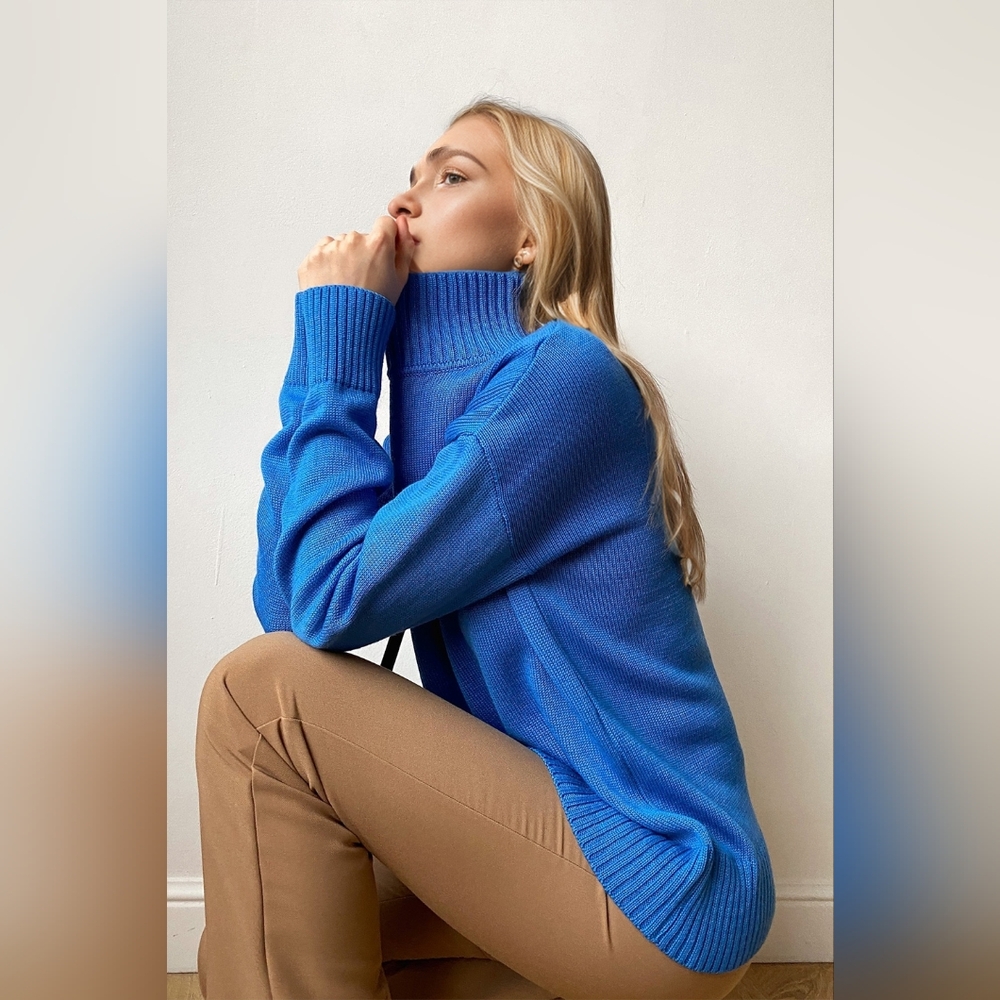 Basic Bae Turtleneck Dropped Shoulder Long Sleeve Sweater